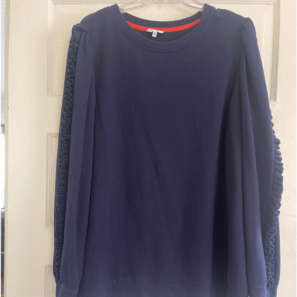 Navy sweatshirt/sweater.